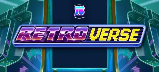 Tampilan visual game slot RetroVerse dengan nuansa arcade yang modern